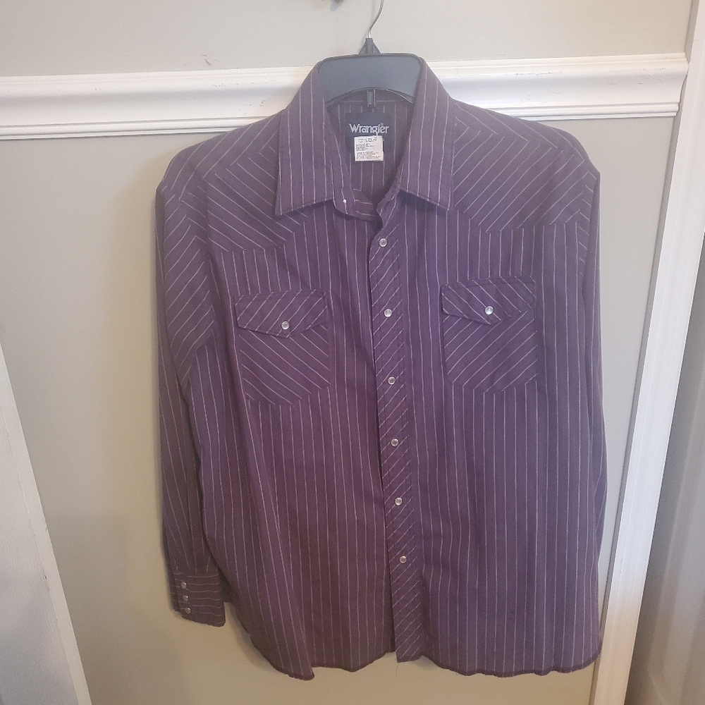 Wrangler Men's Purple Pinstripe Shirt